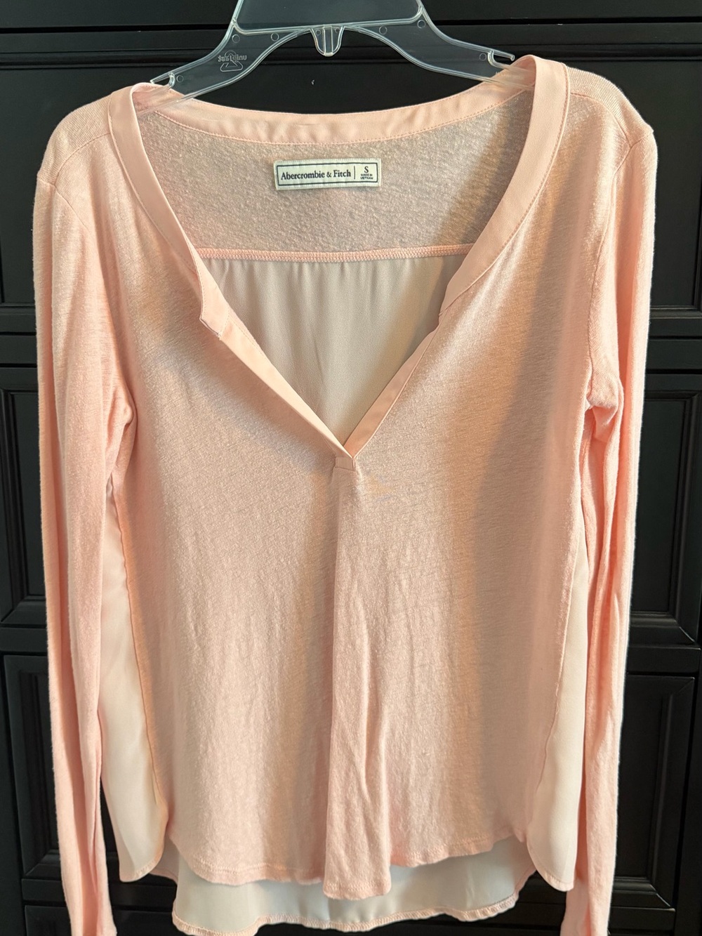 Abercrombie & Fitch Blush Peach Layered V-Neck Blouse